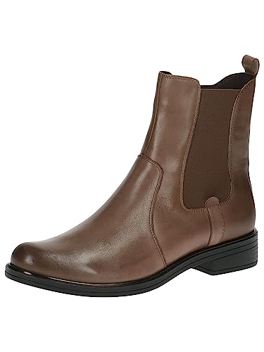 CAPRICE Damen Chelsea Boots Kleiner Absatz Elegant, Braun (Taupe Nappa), 37.5 EU von CAPRICE