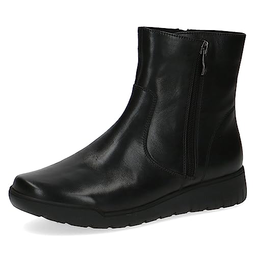 CAPRICE Damen Stiefeletten ohne Absatz Memotion aus Leder Plateau Weite G, Schwarz (Black Nappa), 38 EU von CAPRICE