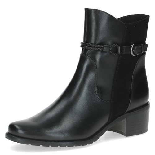 Caprice Damen Stiefeletten mit Schnalle Blockabsatz, Schwarz (Black Comb), 37 EU von CAPRICE
