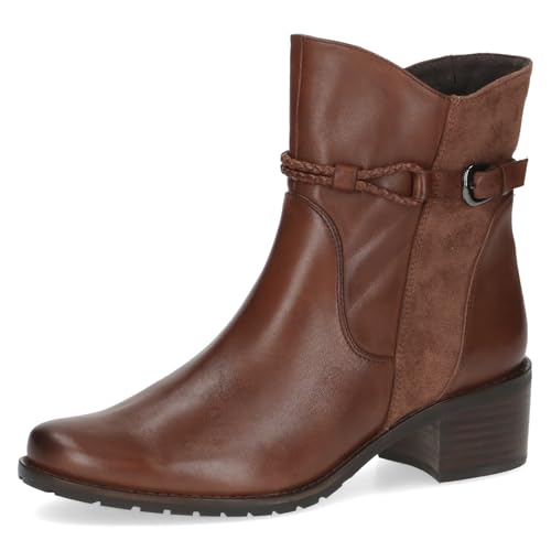 Caprice Damen Stiefeletten mit Schnalle Blockabsatz, Braun (Cognac Comb), 40 EU von CAPRICE