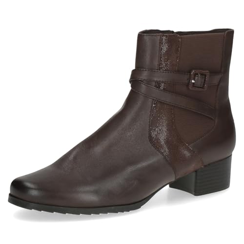 Caprice Comfort Damen Stiefeletten mit Schnalle Mehrweite H, Braun (Dk Brown Comb), 38.5 EU von CAPRICE
