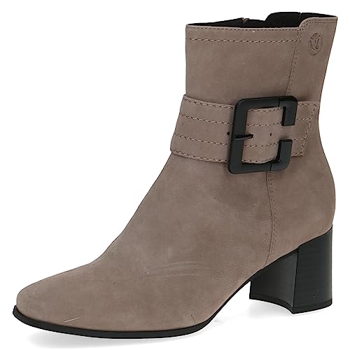 CAPRICE Damen Stiefeletten mit Absatz aus Leder Blockabsatz, Braun (Mud Suede), 37 EU von CAPRICE