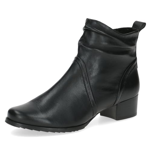 Caprice Comfort Damen Stiefeletten aus Leder Mehrweite H, Schwarz (Black Nappa), 39 EU von CAPRICE
