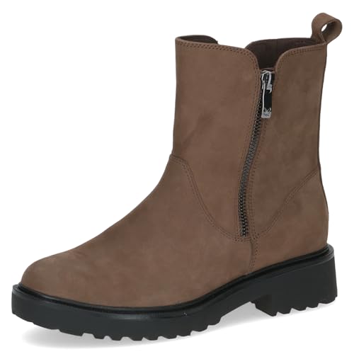 Caprice Damen Stiefeletten aus Leder mit Thermosohle, Beige (Taupe Nubuc), 37 EU von CAPRICE