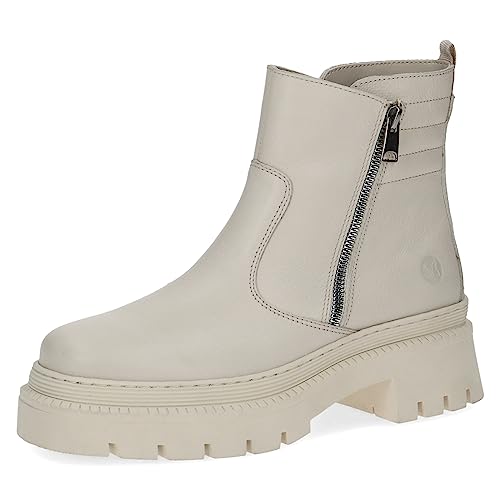 CAPRICE Damen Stiefeletten ohne Absatz Memotion aus Leder Plateau Weite G, Beige (Beige Nappa), 36 EU von CAPRICE