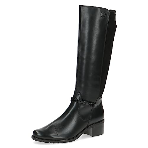 CAPRICE Damen Hohe Stiefel mit Absatz Airmotion aus Leder bis zum Knie Weite G, Schwarz (Black Comb), 36 EU von CAPRICE