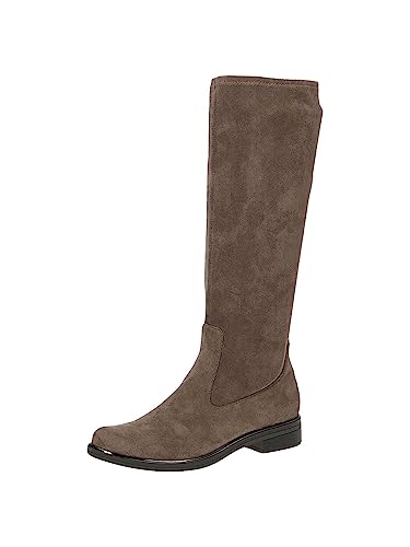 CAPRICE Damen Hohe Stiefel ohne Absatz Airmotion Flach bis zum Knie Weite G, Braun (Cafe Stretch), 40.5 EU von CAPRICE