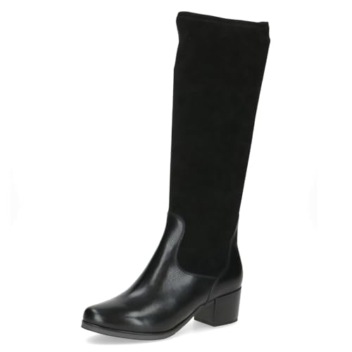 Caprice Damen Stiefel mit Blockabsatz Stretch-Schaft, Schwarz (Black Comb), 41 EU von CAPRICE