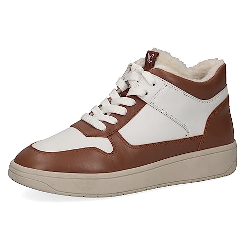 CAPRICE Damen Sneaker hoch mit Fütterung Memotion Winter Fell Weite G, Braun (Cognac/White), 37 EU von CAPRICE