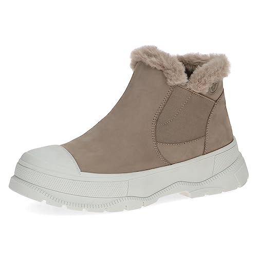 CAPRICE Damen Stiefeletten ohne Absatz Climotion aus Leder Gefüttert Weite G, Braun (Mud Nubuc), 42 EU von CAPRICE