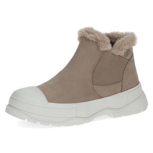 CAPRICE Damen Stiefeletten ohne Absatz Climotion aus Leder Gefüttert Weite G, Braun (Mud Nubuc), 38 EU von CAPRICE