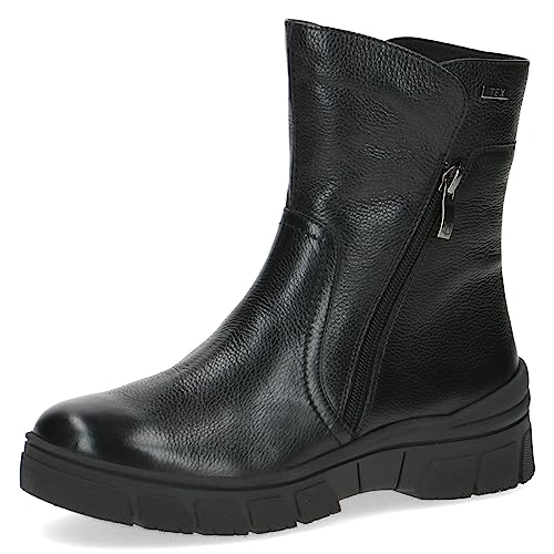 CAPRICE Damen Stiefeletten ohne Absatz Airmotion aus Leder Gefüttert Weite G, Schwarz (Black Nappa), 36 EU von CAPRICE