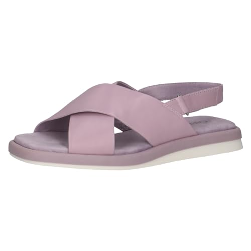 CAPRICE Damen Sandalen flach aus Leder mit Fußbett, Lila (Lavender Soft), 37 EU von CAPRICE