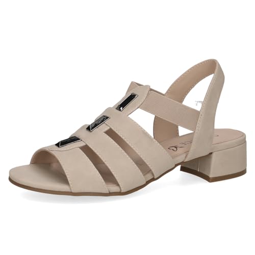 Caprice Damen Sandalen mit Absatz mit Nieten mit Riemchen, Braun (Taupe Suede), 38 von CAPRICE