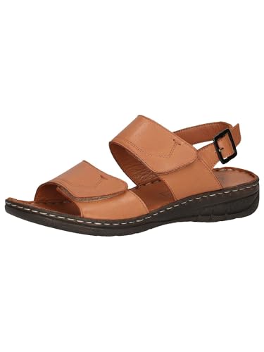 Caprice Damen Sandalen mit Absatz aus Leder Bequem, Braun (Nut Nappa), 42 von CAPRICE