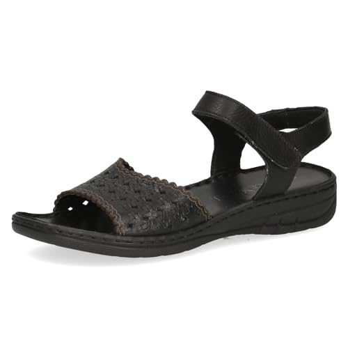 CAPRICE Damen Sandalen mit Absatz aus Leder Bequem, Schwarz (Black Nappa), 40 EU von CAPRICE