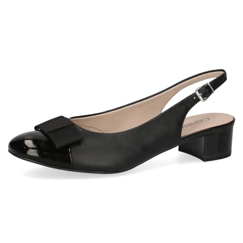 CAPRICE Damen Slingpumps mit Schleife Elegant, Schwarz (Black Comb), 38 EU von CAPRICE