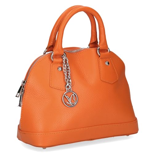 Caprice Damen Henkeltasche aus Leder mit Reißverschluss, Orange (Orange Nappa) von CAPRICE