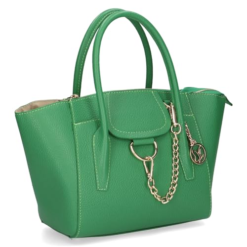 Caprice Damen Henkeltasche aus Leder Mittelgroß, Grün (Green Nappa) von CAPRICE