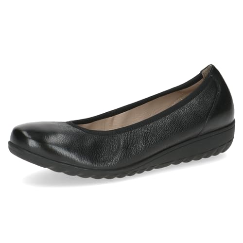 CAPRICE Damen Ballerinas aus Leder mit Keilabsatz, Schwarz (Black Nappa), 40 EU von CAPRICE
