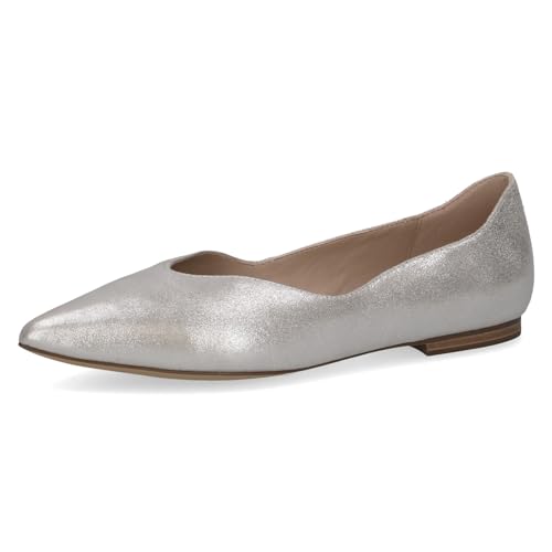 Caprice Damen Ballerinas aus Leder Spitz, Silber (Silver Metal.), 36 von CAPRICE