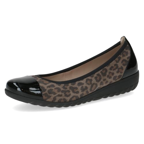 Caprice Damen Ballerinas aus Leder mit Keilabsatz, Mehrfarbig (Black Leo Comb), 38 EU von CAPRICE