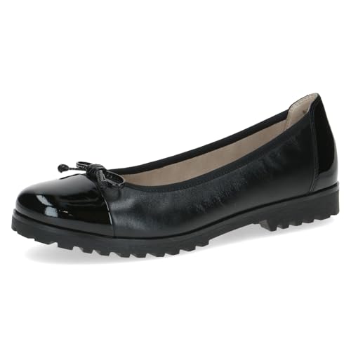 Caprice Damen Ballerinas aus Leder mit Schleife, Schwarz (Black Nappa), 40 EU von CAPRICE
