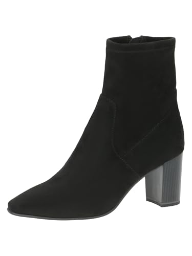 CAPRICE Damen Stiefeletten mit Absatz Spitz Vegan, Schwarz (Black Stretch), 38 EU von CAPRICE