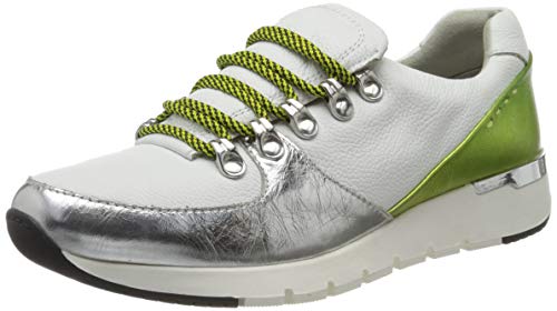 Caprice Women's Kaia Low-Top Sneakers, White (WHITE/LIME 170), 5 UK von CAPRICE