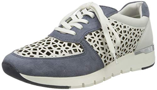 Caprice Damen Kaia Sneaker, White White Jeans 135, 38 EU von CAPRICE