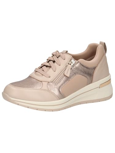 CAPRICE Damen Wedge Sneaker mit Reißverschluss Bequem, Beige (Beige Comb), 38 EU von CAPRICE