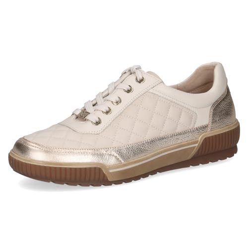 CAPRICE Damen Sneaker flach aus Leder mit Schnürsenkeln, Weiß (Offwhite Comb), 40.5 EU von CAPRICE