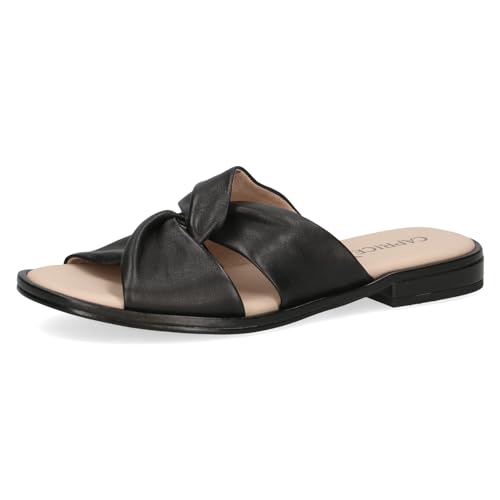 CAPRICE Damen Pantoletten aus Leder Bequem, Schwarz (Black Nappa), 42 EU von CAPRICE
