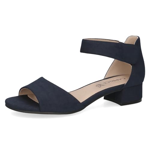 CAPRICE Damen Sandalen mit Absatz mit Klettverschluss mit Riemchen, Blau (Ocean Suede), 38 EU von CAPRICE