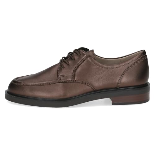 Caprice Damen Schnürschuhe aus Leder Elegant, Metallisch (Dk Brown Met), 38 EU von CAPRICE