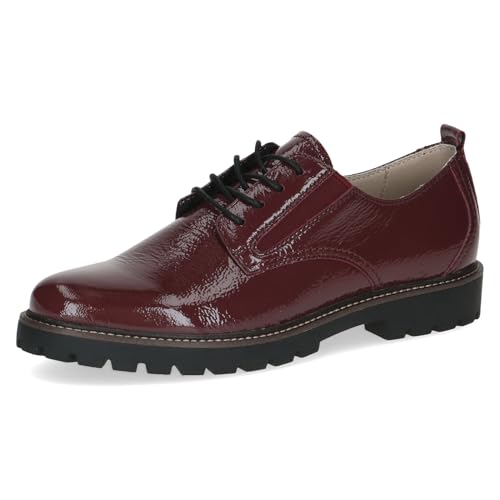 Caprice Damen Schnürschuhe aus Leder Elegant, Rot (Bord. Naplak), 41 EU von CAPRICE