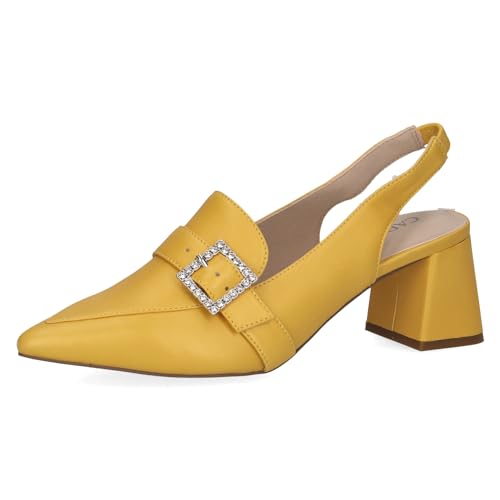 Caprice Damen Slingpumps aus Leder Spitz, Gelb (Yellow Perlato), 41 EU von CAPRICE