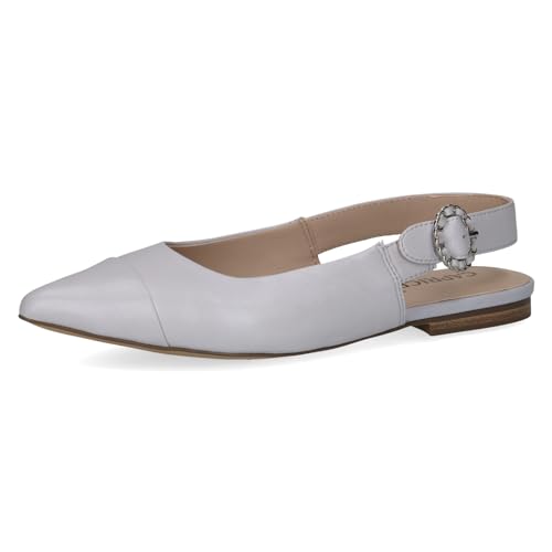 Caprice Damen Slingpumps aus Leder Spitz, Grau (Lt.Blue Perl), 37.5 EU von CAPRICE
