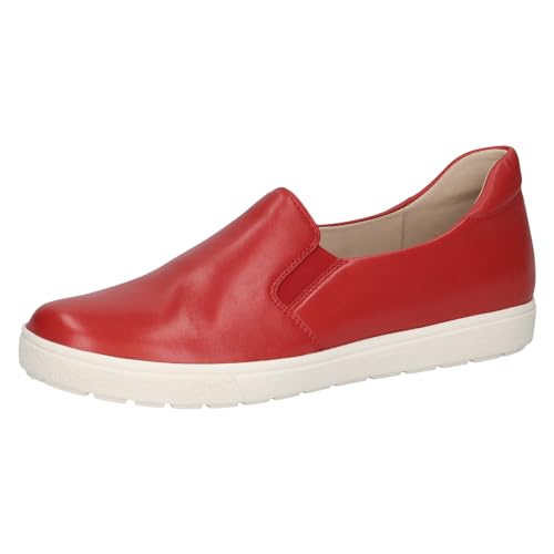CAPRICE Damen Slipper aus Leder Flach, Rot (Red Softnappa), 42 EU von CAPRICE