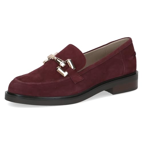 Caprice Damen Slipper aus Leder mit Blockabsatz, Rot (Bordeaux Suede), 40.5 EU von CAPRICE