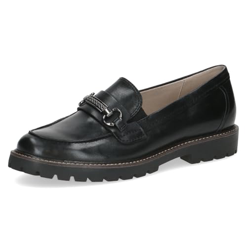 Caprice Damen Slipper aus Leder mit Zierschnalle, Schwarz (Black Nappa), 38 EU von CAPRICE