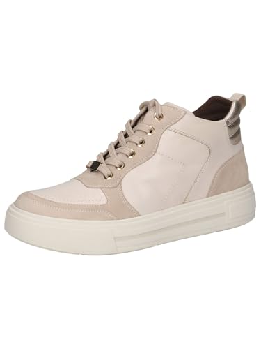 CAPRICE Damen Sneaker hoch aus Leder mit Reißverschluss, Weiß (Offwhite Comb), 42 EU CAPRICE Damen Sneaker hoch aus Leder mit Reißverschluss, Weiß (Offwhite Comb), 42 EU von CAPRICE