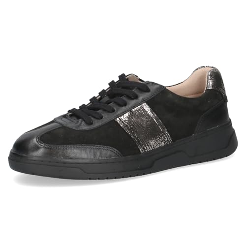 Caprice Damen Sneaker flach aus Leder Rund, Schwarz (Black Comb), 36 EU von CAPRICE
