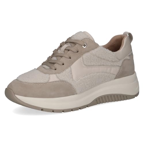 Caprice Damen Sneaker flach mit Teddy-Futter Plateau, Beige (Offwhite/Fur), 37 EU von CAPRICE