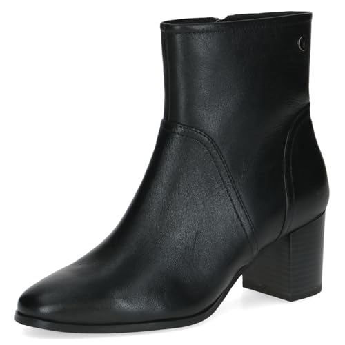 Caprice Damen Stiefeletten aus Leder mit Blockabsatz, Schwarz (Black Nappa), 37.5 EU von CAPRICE