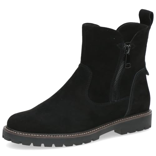 Caprice Damen Stiefeletten aus Leder mit Reißverschluss, Schwarz (Black Suede), 41 EU von CAPRICE