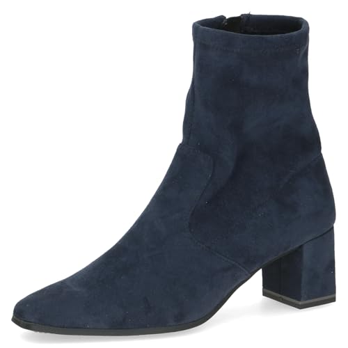 Caprice Damen Stiefeletten mit Absatz mit Reißverschluss Vegan, Blau (Navy Stretch), 38 EU von CAPRICE
