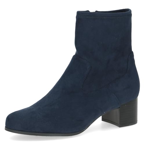 Caprice Damen Stiefeletten mit Absatz mit Reißverschluss Vegan, Blau (Navy Stretch), 41 EU von CAPRICE