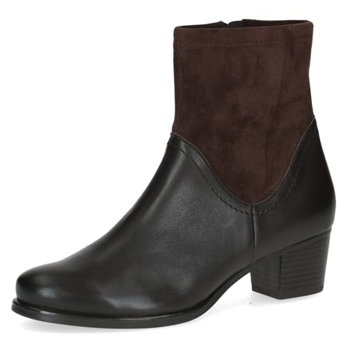 Caprice Damen Stiefeletten mit Reißverschluss Kleiner Absatz, Braun (Dk Brown Comb), 36.5 EU von CAPRICE