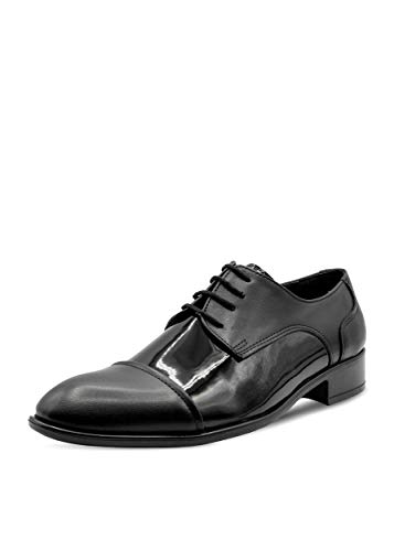 CAPRIUM Herren Derby Schnürhalbschuhe Business Schuhe Modell Aimar No. 1162 (Schwarz, 43) von CAPRIUM